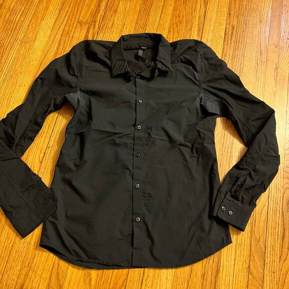 Lululemon Shirt Mens Medium Long Sleeve Button Up Black Performance ** - Picture 1 of 8